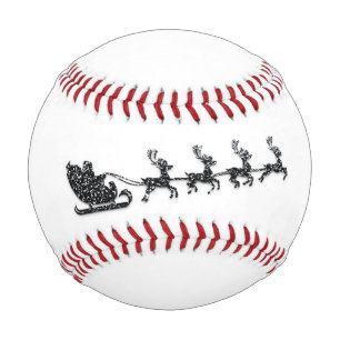 Balle De Baseball Nom personnalisé Joyeux Noël Père Noël Reindeer