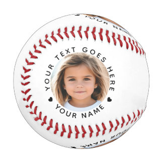 Balle De Baseball Nom personnalisé Texte et photo
