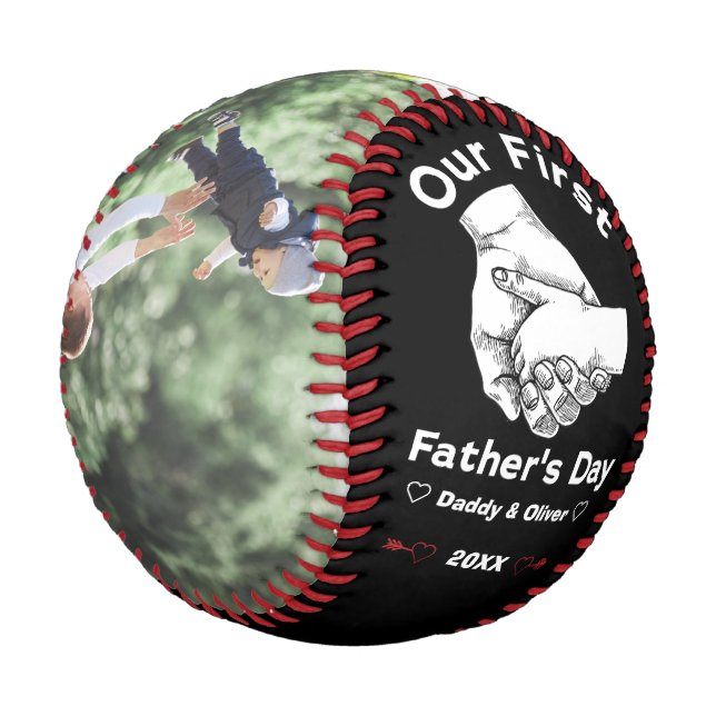 Balle De Baseball Notre première Fête des pères ensemble 2023, Photo (Angle)