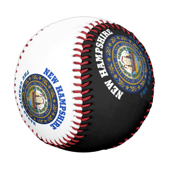 BALLE DE BASEBALL NOUVEAU DRAPEAU D'ÉTAT DE GRANITE HAMPSHIRE (Angle)