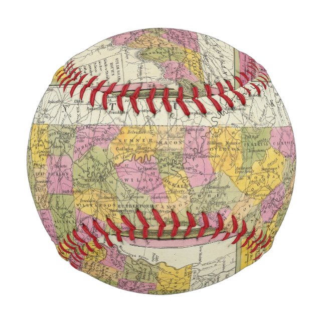 Balle De Baseball Nouvelle Carte Du Tennessee (Devant)