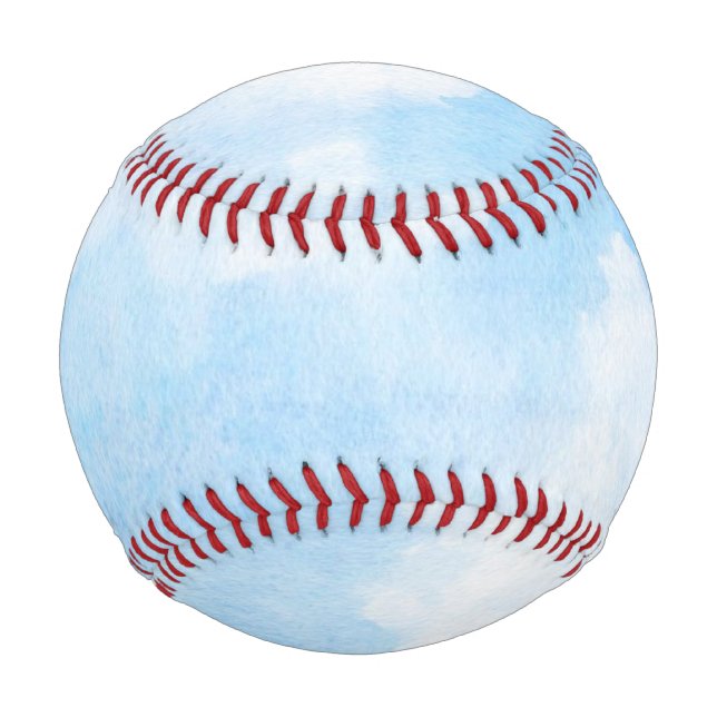 Balle De Baseball Nuages d'aquarelle et arrière - plan de ciel (Devant)