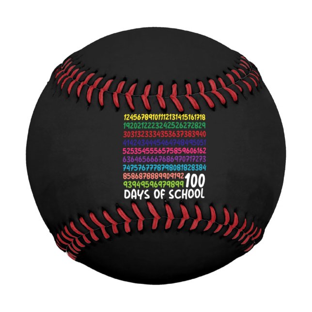 Balle De Baseball Numéros mathématiques 100e Jour de l'école Enseign (Devant)