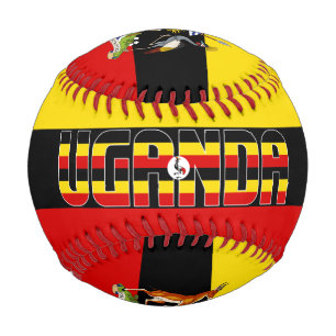 Balle De Baseball Ouganda Drapeau et blason Patriotique