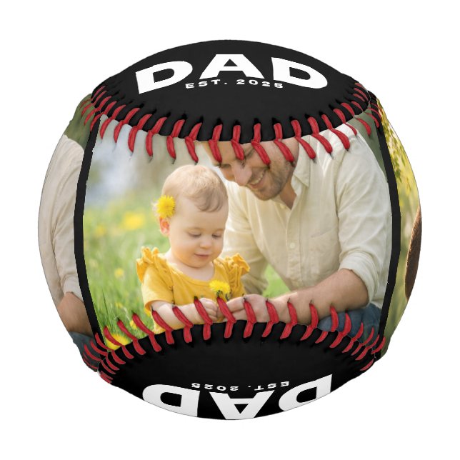 Balle De Baseball Papa a établi Bold Black 3 Photo  (Devant)