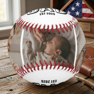 Balle De Baseball Papa a fondé 3 Cadeau photo souvenir pour père