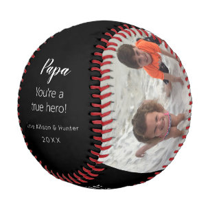 Balle De Baseball Papa Hero Grandkids Photo Keepsaké personnalisé