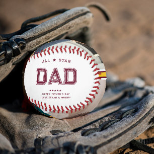 Balle De Baseball Papa Toutes Étoiles Photo Bonne Fête des Pères