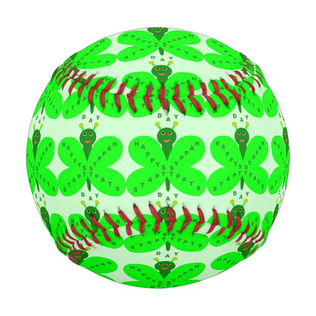 Balle De Baseball Papillon de baseball de la Saint-Patrick (Devant)