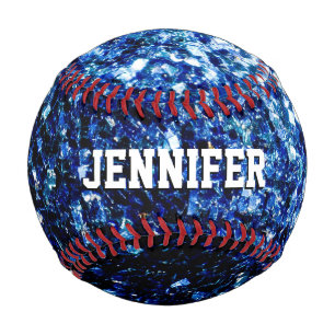 Balle De Baseball Parties scintillant bleu foncé scintille Votre nom