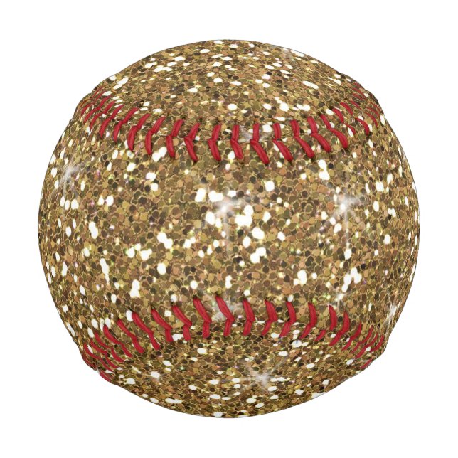 Balle De Baseball Parties scintillant d'or Faux (Devant)