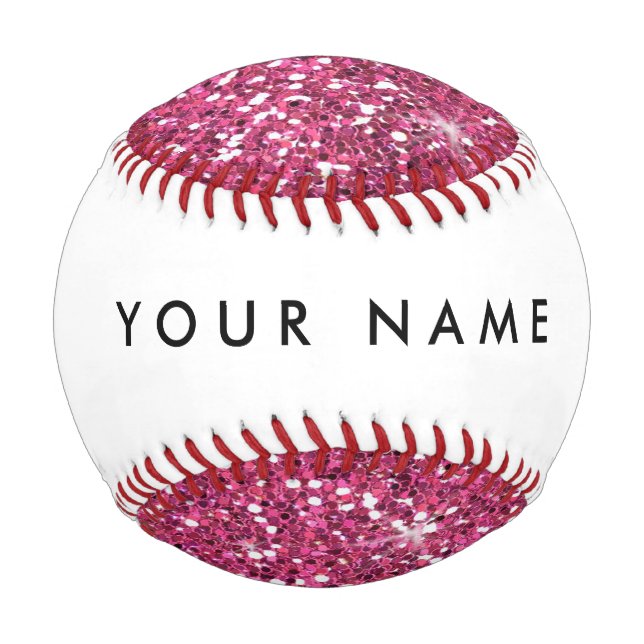 Balle De Baseball Parties scintillant rose chaud imprimée (Devant)