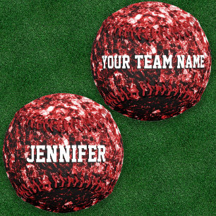 Balle De Baseball Parties scintillant rouge foncé scintille Votre no