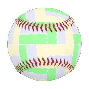Balle De Baseball Pastel Rectangles Lignes en pointillé blanc Motif
