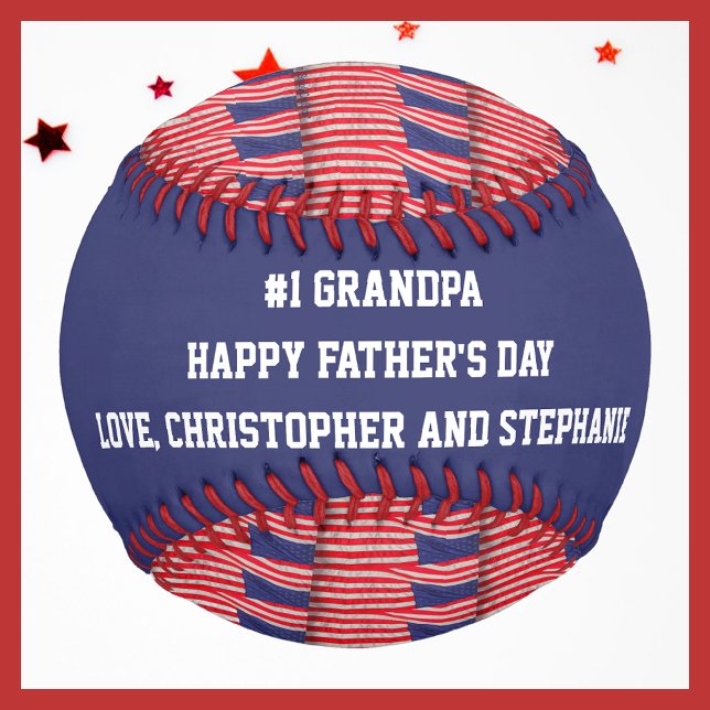 Balle De Baseball Patriotic Baseball #1 Grand-père, Fête des pères,  (Créateur téléchargé)