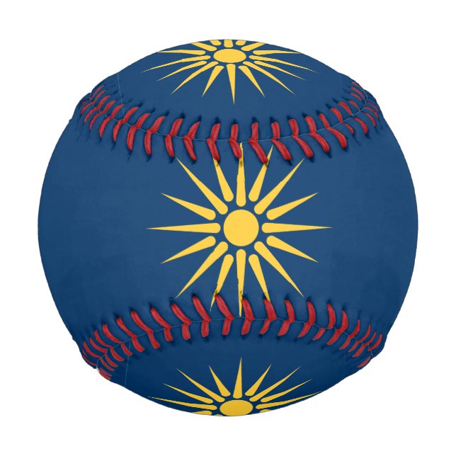 Balle De Baseball Patriotic baseball with flag of Macedonia, Greece (Devant)