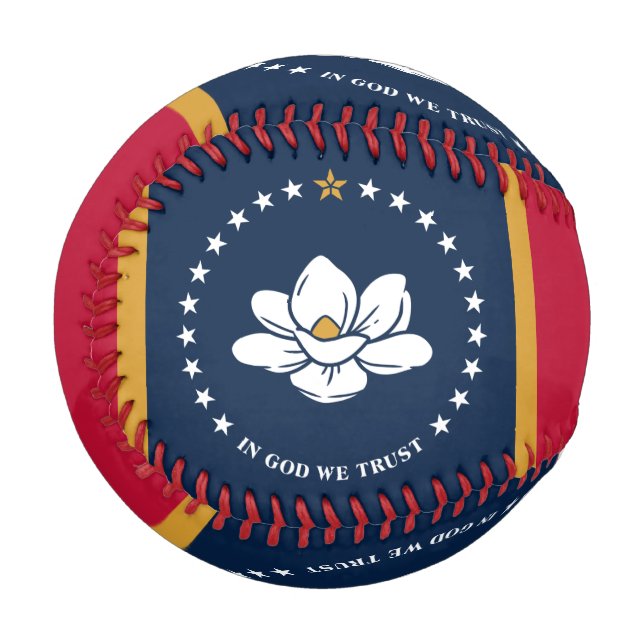 Balle De Baseball Patriotic baseball with flag of Mississippi, USA (Devant Gauche)