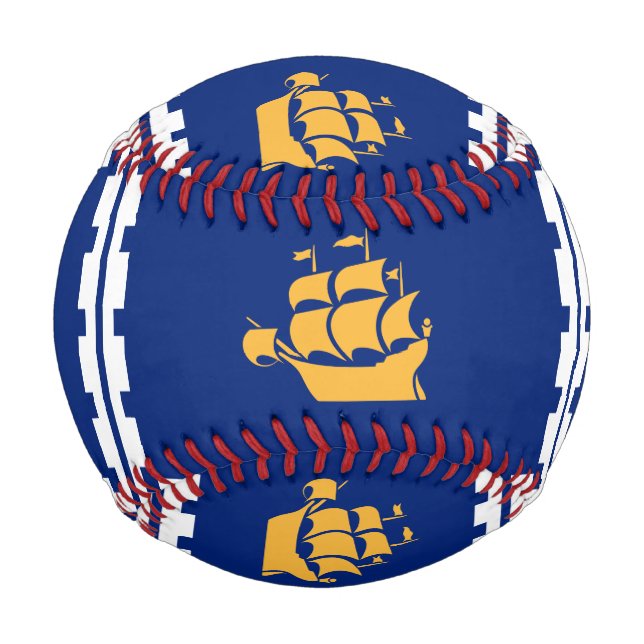 Balle De Baseball Patriotic baseball with flag of Quebec City (Devant)