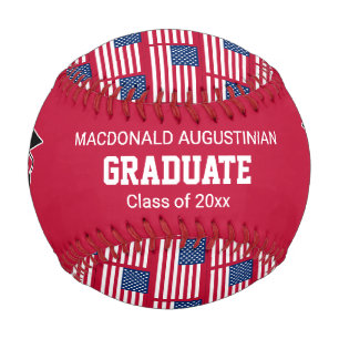 Balle De Baseball Patriotique AMERICAN FLAG Graduate