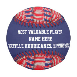 Balle De Baseball Patriotique MVP Player Award, drapeaux américains,