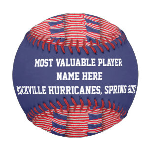 Balle De Baseball Patriotique MVP Player Award, drapeaux américains
