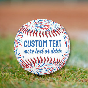 Balle De Baseball Patriotique Rouge Blanc Bleu Feu d'artifice Juille