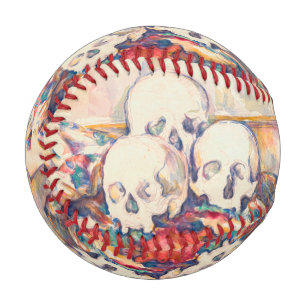 Balle De Baseball Paul Cezanne - Aquarelle à trois crânes