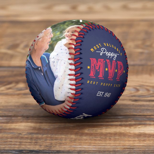 Balle De Baseball Pavot le plus utile MVP personnalisé deux photo Mo (Créateur téléchargé)