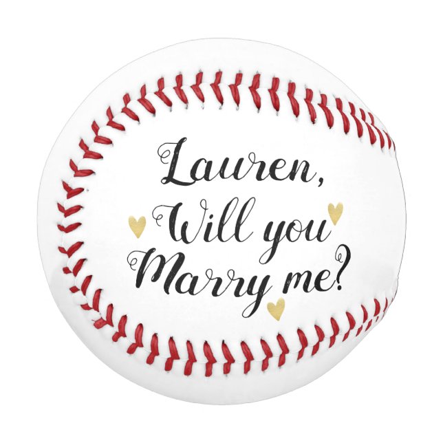 Balle De Baseball Personnalisé Me Marierez-Vous Proposition Baseball (Devant Gauche)