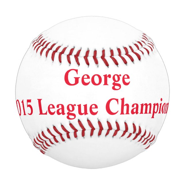 Balle De Baseball Personnalisé Nom Team Baseball Champs! (Devant)