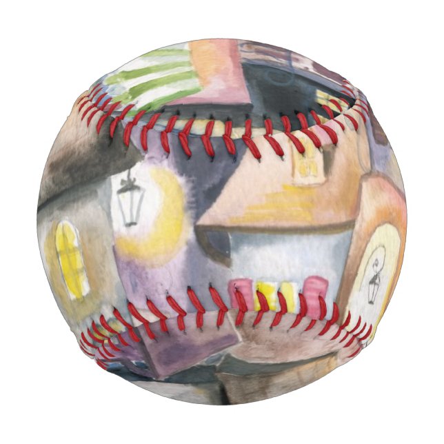 Balle De Baseball Petite ville la nuit (Devant)