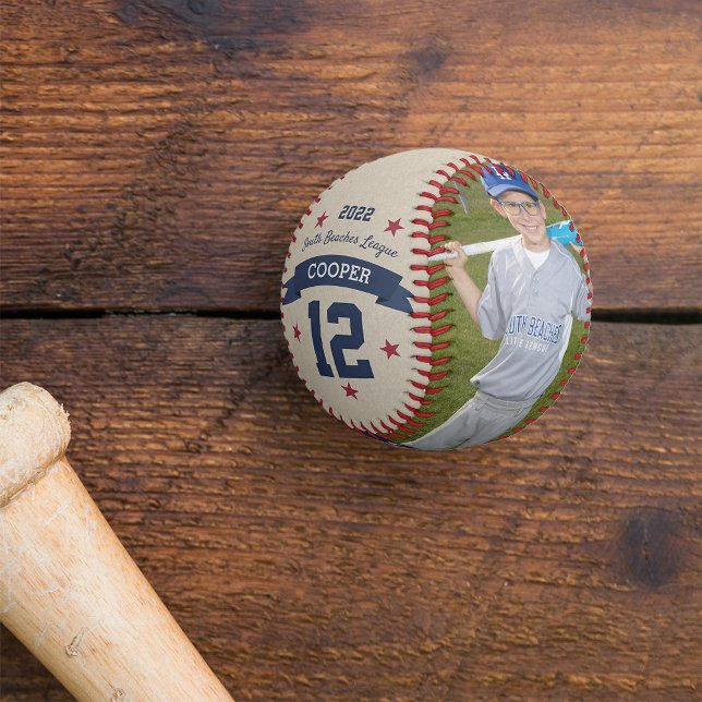 Balle De Baseball Photo et numéro du joueur personnalisé Baseball (Créateur téléchargé)