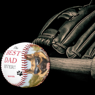 Balle De Baseball Photo personnalisée Meilleur papa Jamais Chien