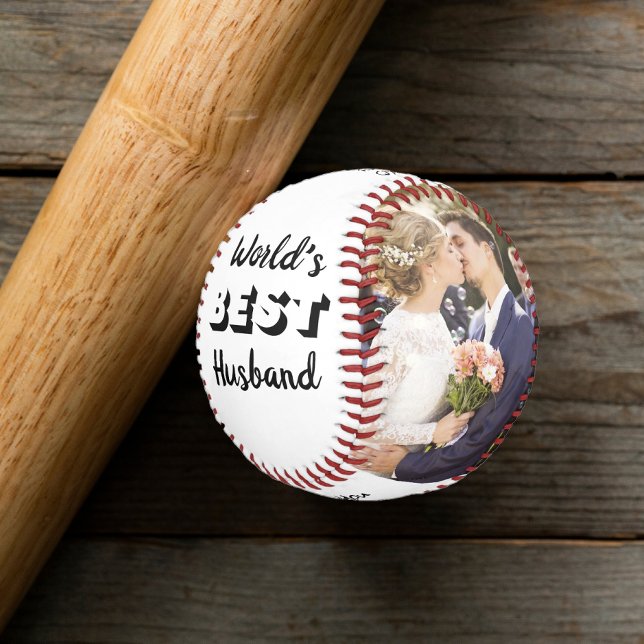 Balle De Baseball Photos personnalisées du meilleur mari du monde (Créateur téléchargé)