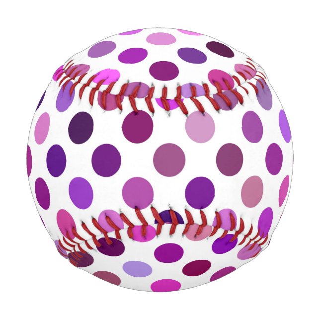 Balle De Baseball Pois roses et violets (Devant)