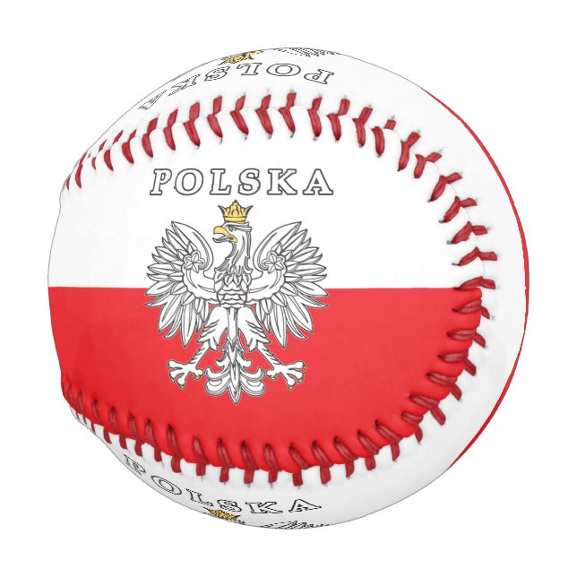 Balle De Baseball Polska avec aigle polonais (Devant Droite)