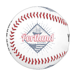 Balle De Baseball Portland Maine City États-Unis Vintage USA