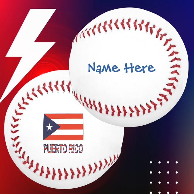 Balle De Baseball Porto Rico Porto Rico Drapeau bleu Personnalisatio (Créateur téléchargé)