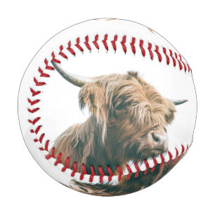 Balle De Baseball Portrait de vache Highland nom personnalisé monogr