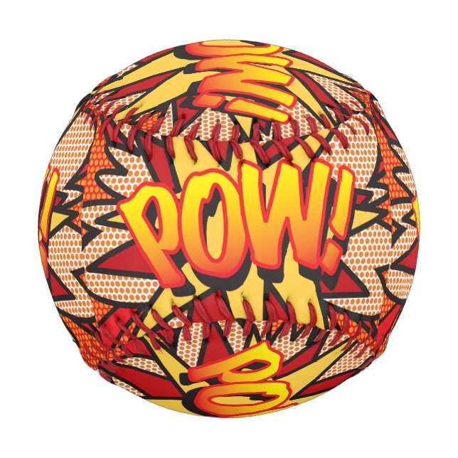 Balle De Baseball POW Fun Retro Comédie livre Pop Art (Devant)