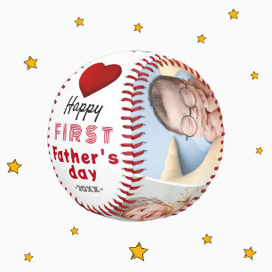 Balle De Baseball Première Fête des pères Red Heart 4 Photo Collage