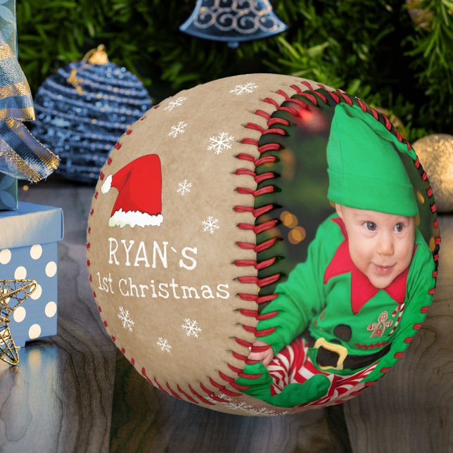 Balle De Baseball Première photo de Noël du Père Noël (Créateur téléchargé)