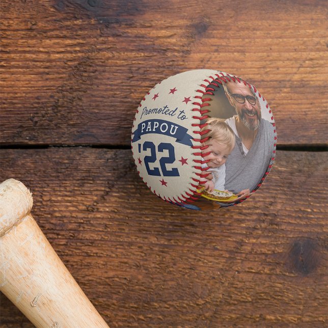 Balle De Baseball Promu à Papou | Nouveau grand-père photo (Créateur téléchargé)