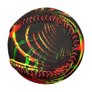 Balle De Baseball Quelques feuilles d'herbe, couleurs du feu dans "p