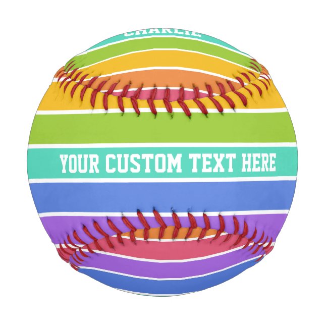 Balle De Baseball Rainbow Colours baseball personnalisé (Devant)
