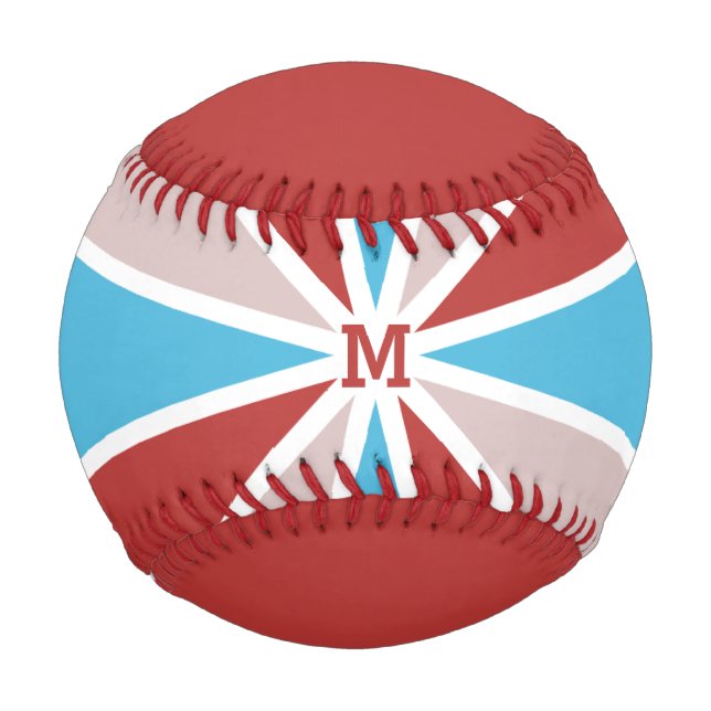 Balle De Baseball Rayons Motif monogramme personnalisé et baseball d (Devant)