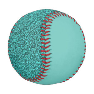 Balle De Baseball Retro Floral Jade Turquoise Turquoise