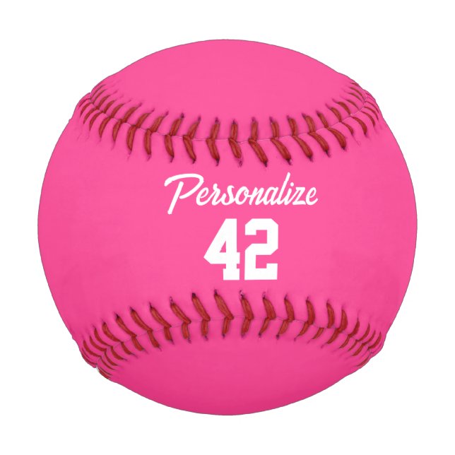 Balle De Baseball Rose Personnalisé (Devant)