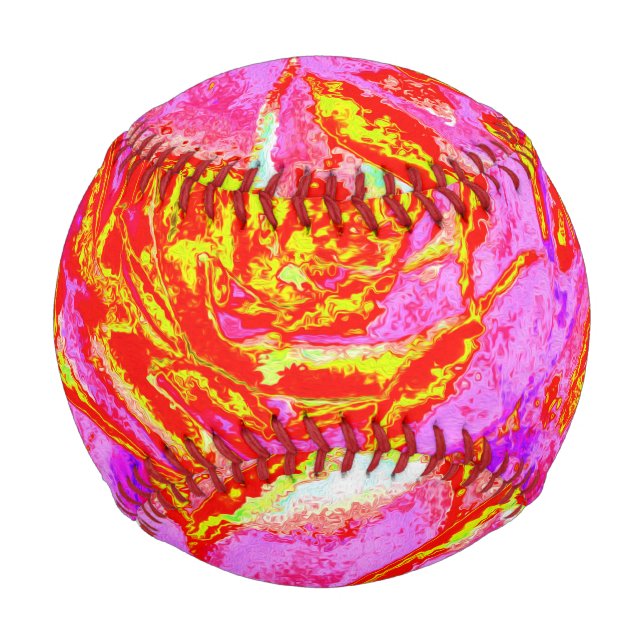 Balle De Baseball Rosette Succulente Succulente rose, rouge et jaune (Devant)