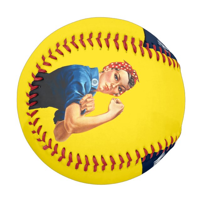 Balle De Baseball Rosie Le Style Rétro Riveter (Devant Gauche)